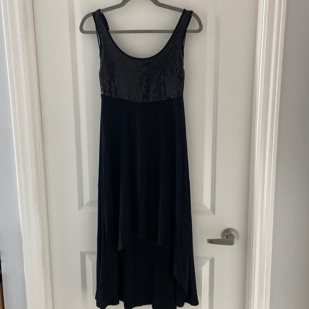 Black dress with sequin top - size S